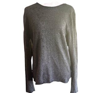 HORNY TOAD‎ Women's LambswoolAngora/Cashmere (L) Crewneck Sweater leaf design